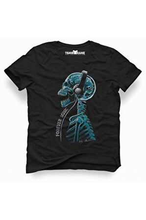 Tshirthane Forever Music Rock Metal Müzik Baskılı Erkek Dar Kesim Slim Fit t-shirt