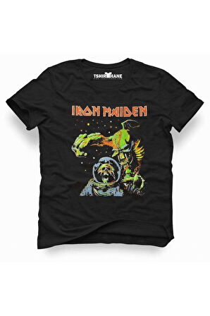 Tshirthane Iron Maiden The Final Frontier Rock Metal Müzik Baskılı Erkek Dar Kesim Slim Fit t-shirt