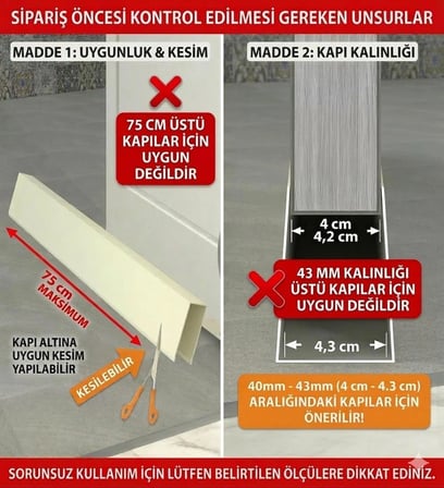 Banyo & Tuvalet Kapı Altı Su Koruyucu – Ahşap Kapılar İçin – U Tipi – Beyaz