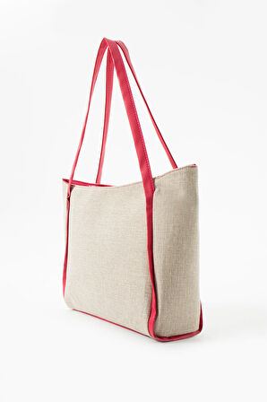 Kadın Kanvas Büyük Askılı Omuz Çantası Astarlı