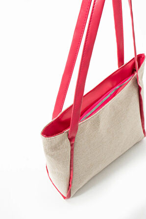 Kadın Kanvas Büyük Askılı Omuz Çantası Astarlı