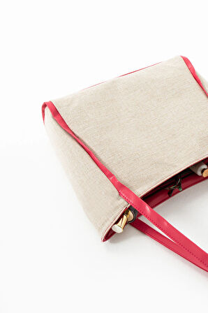 Kadın Kanvas Büyük Askılı Omuz Çantası Astarlı