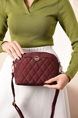 Minimalist Şıklık 3 Bölmeli Çok Amaçlı Kapitone Omuz Çantası