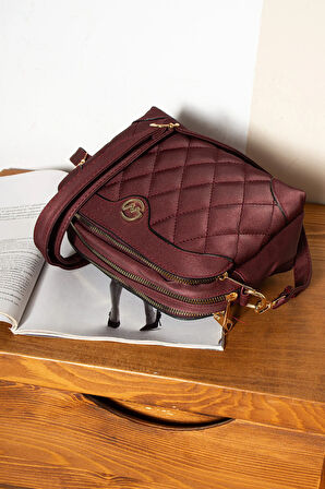 Minimalist Şıklık 3 Bölmeli Çok Amaçlı Kapitone Omuz Çantası