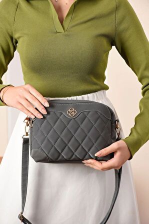 Minimalist Şıklık 3 Bölmeli Çok Amaçlı Kapitone Omuz Çantası