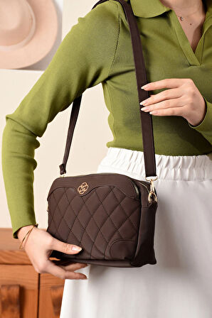 Minimalist Şıklık 3 Bölmeli Çok Amaçlı Kapitone Omuz Çantası