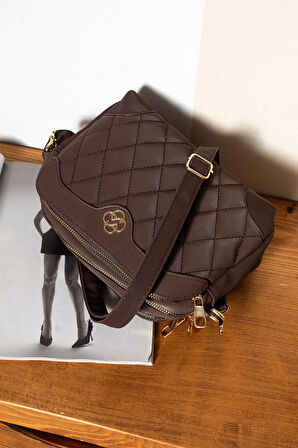 Minimalist Şıklık 3 Bölmeli Çok Amaçlı Kapitone Omuz Çantası