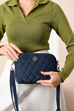 Minimalist Şıklık 3 Bölmeli Çok Amaçlı Kapitone Omuz Çantası