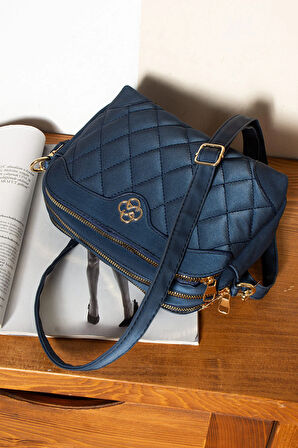 Minimalist Şıklık 3 Bölmeli Çok Amaçlı Kapitone Omuz Çantası