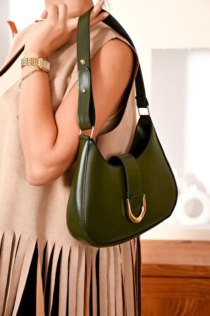 Kadın Toka Detaylı Şık  Baget Çanta