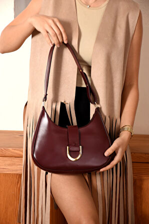 Kadın Toka Detaylı Şık  Baget Çanta