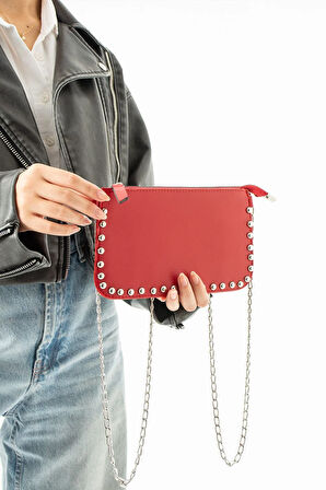 Kadın Zımbalı Omuz Çantası