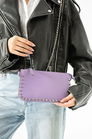 Kadın Zımbalı Omuz Çantası