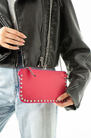 Kadın Zımbalı Omuz Çantası