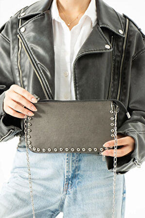 Kadın Zımbalı Omuz Çantası