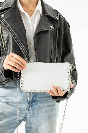 Kadın Zımbalı Omuz Çantası