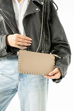 Kadın Zımbalı Omuz Çantası