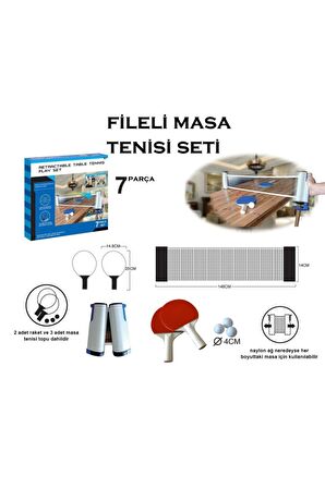 Masa Tenisi Seti Raket Ve File