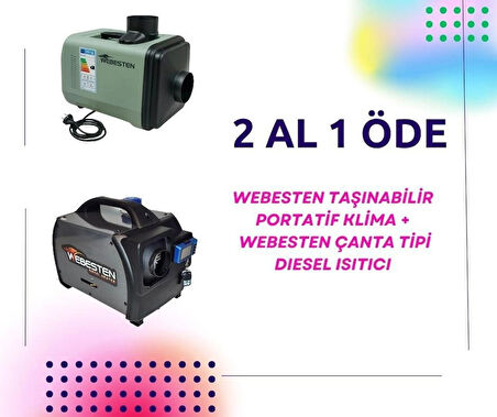 WEBESTEN Taşınabilir Portatif Klima+WEBESTEN Çanta Tipi Dizel Isıtıcı ikili set