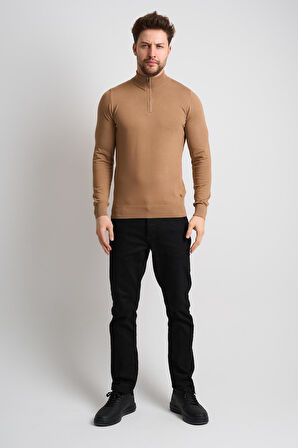 ALEXANDERGARDI Dik Yaka Fermuarlı Triko Kazak