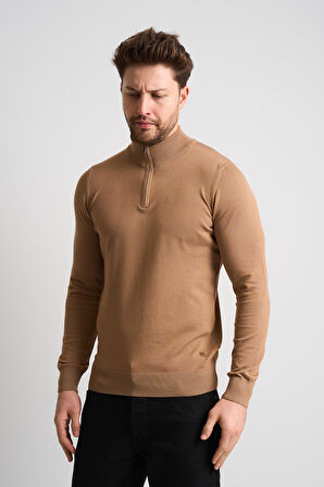 ALEXANDERGARDI Dik Yaka Fermuarlı Triko Kazak