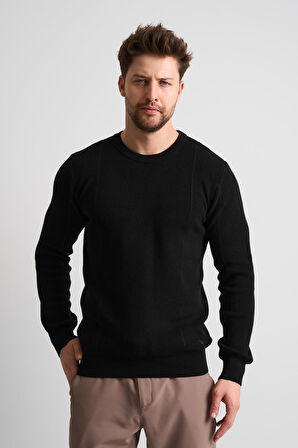 ALEXANDERGARDI Dokulu Siyah Triko Kazak (ET-3633-T)