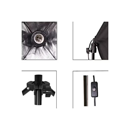 PDX 50x70cm Softbox, Tek Duylu, Ayaklı Set