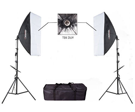 PDX 50x70cm Softbox, Tek Duylu, Ayaklı Set