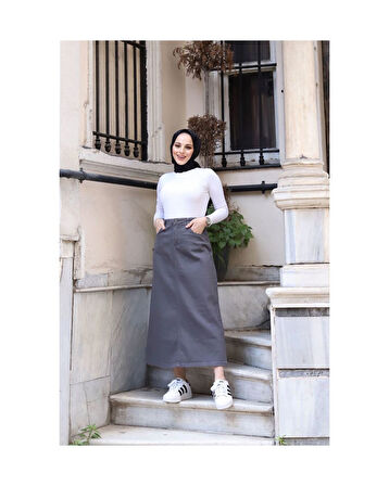 Tesettür Etek Antrasit