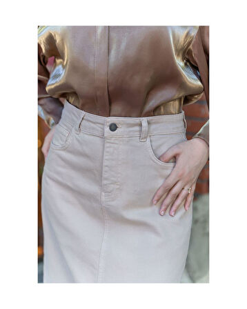 Tesettür Etek Badem