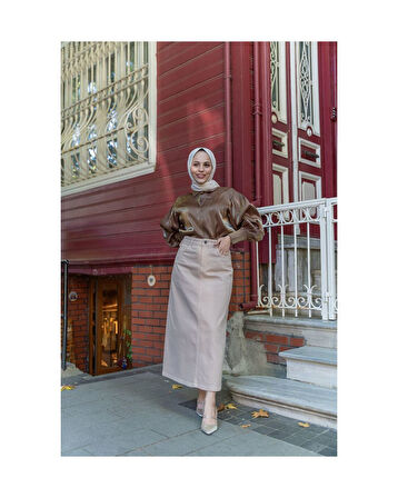 Tesettür Etek Badem