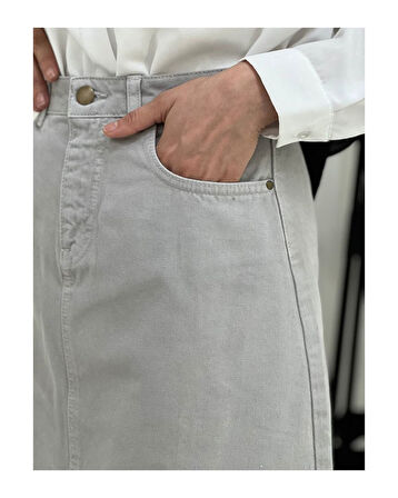 Tesettür Etek Gri-100