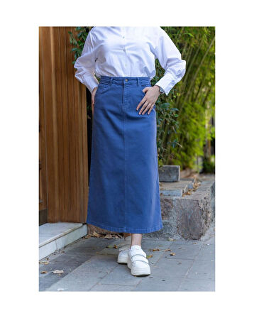 Tesettür Etek İndigo-91