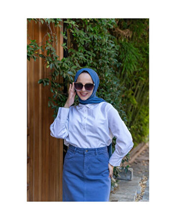 Tesettür Etek İndigo-91