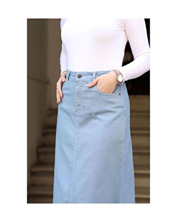 Tesettür Etek Açık Mavi