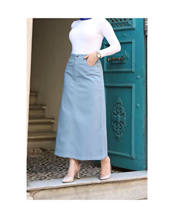 Tesettür Etek Açık Mavi
