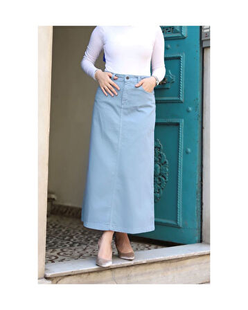 Tesettür Etek Açık Mavi