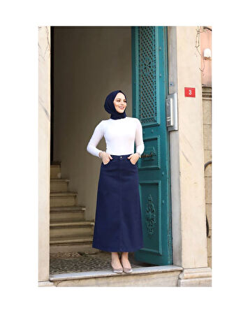 Tesettür Etek Lacivert