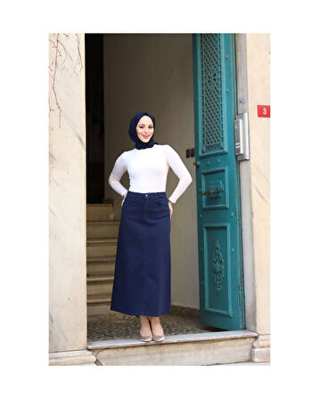 Tesettür Etek Lacivert