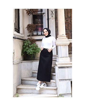 Tesettür Etek Siyah