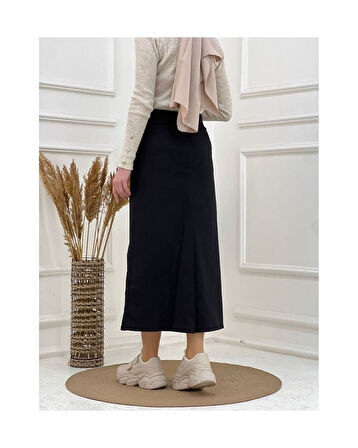 Kumaş Kalem Etek Siyah-556