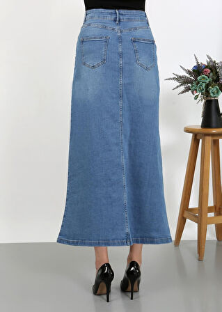 Cep Detaylı Denim Açık Mavi-810