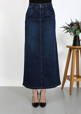 Cep Detaylı Denim Koyu Mavi-602