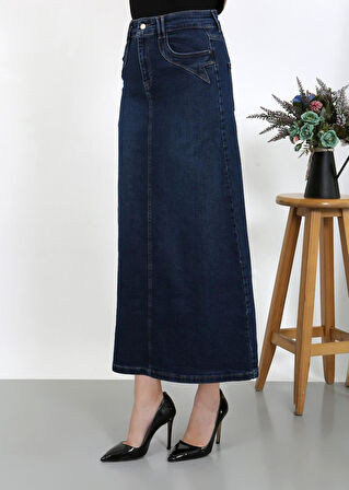Cep Detaylı Denim Koyu Mavi-602