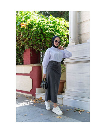 Ara Boy Likralı Gabardin Etek  Antik Antrasit-675