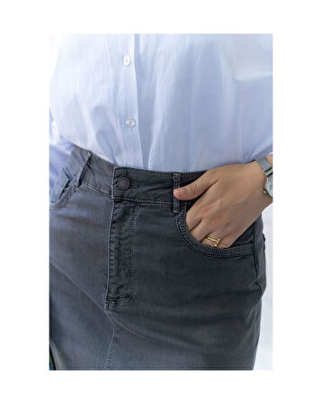 Ara Boy Likralı Gabardin Etek  Antik Antrasit-675