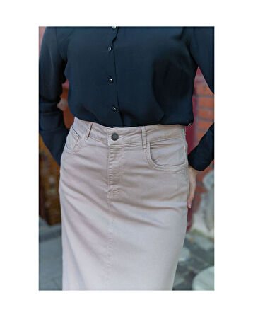 Ara Boy Likralı Gabardin Etek  Badem-669