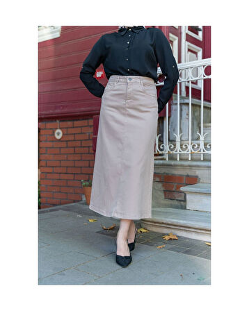 Ara Boy Likralı Gabardin Etek  Badem-669