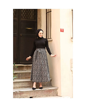 Kuşaklı Mevlana Etek Siyah-1109