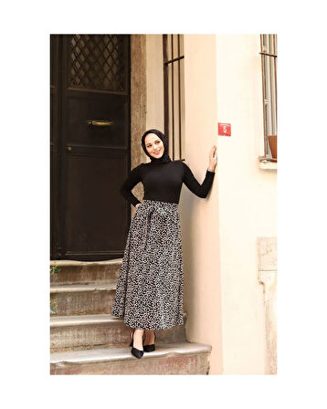 Kuşaklı Mevlana Etek Siyah-1109